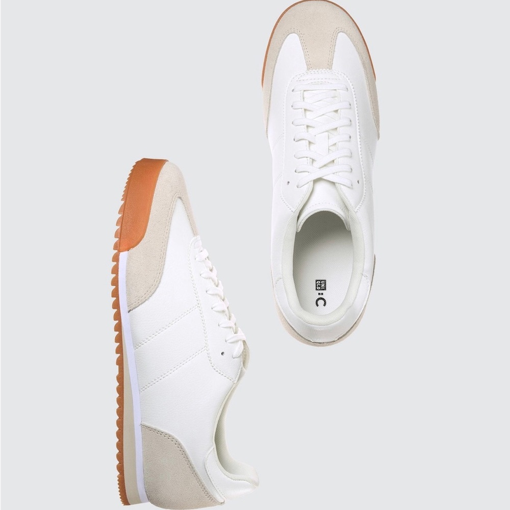 Brand New Uniqlo White and Tan Unisex Sneakers